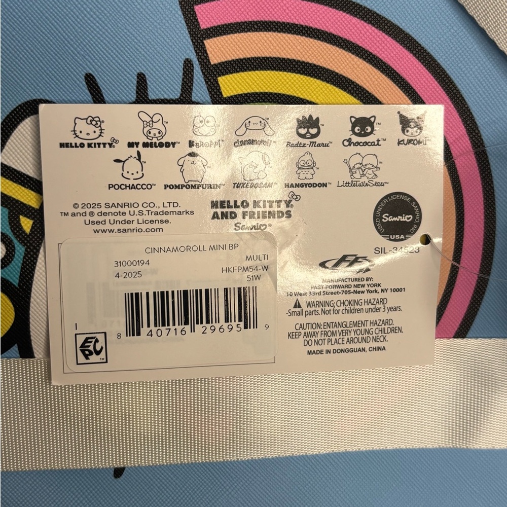 Hello Kitty Cinnamoroll White Backpack with Rainbow Design - Picture 7 of 7